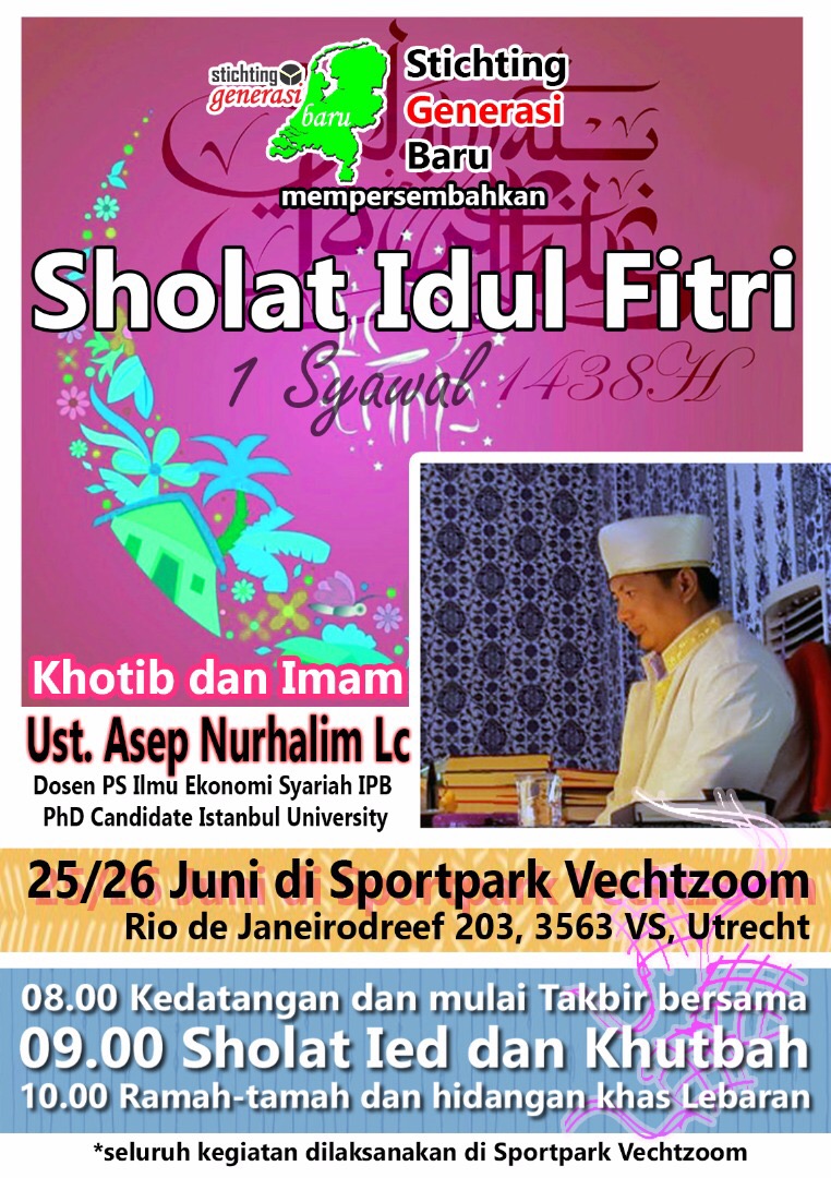 Shalat Idul Fitri 1 Syawal 1438 H - SGB Utrecht | Stichting Generasi Baru Utrecht